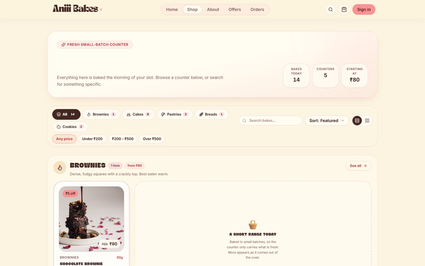 Ani Bakes - E-commerce Platform screenshot 2